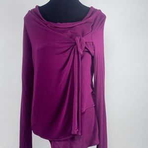 Wrap around knit top in berry from Montreal designer meow - XLG